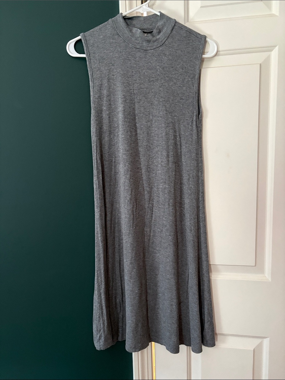 GAP Sleeveless Gray Mock Neck Midi Dress